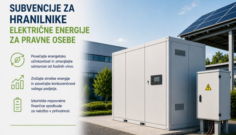 NOV JAVNI POZIV: SUBVENCIJE ZA HRANILNIKE ELEKTRIČNE ENERGIJE ZA PRAVNE OSEBE
