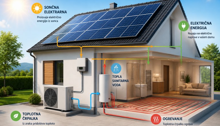 Sončna elektrarna in toplotna črpalka